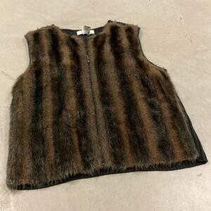 Vintage kikit fur zip up sweater vest